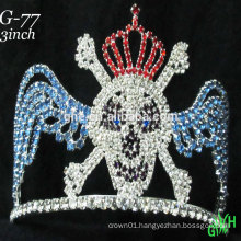 New designs Halloween rhinestone accessories custom tall pageant crown tiara